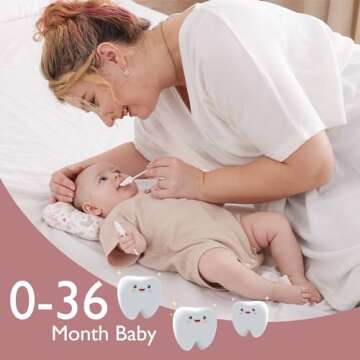 Momcozy Baby Tongue Cleaner Gauze, Baby Toothbrush Disposable Oral Cleaner, Toddler Toothbrush for Tooth Mouth Gum Clean, Infant Toothbrush Oral Cleaning Stick, Baby Oral Cleaner Newborn, 40 Count