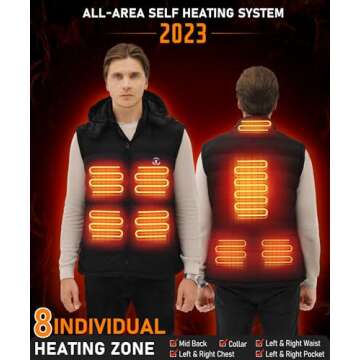 KRBORO Heated Vest for Men with 7.5Hour Lifespan Rechargeable Battery Pack, Lightweight Mens Heat Ve...