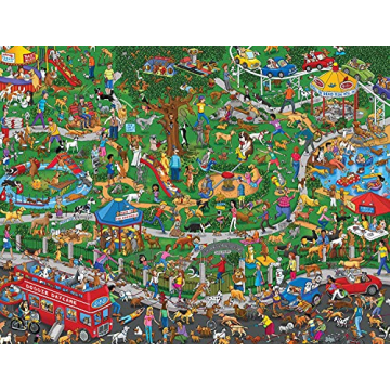 Springbok The Dog Park 1000 Piece Jigsaw Puzzle for Adults Features a Fun and Colorful Dog Park Full...