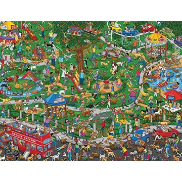 Springbok The Dog Park 1000 Piece Jigsaw Puzzle for Adults Features a Fun and Colorful Dog Park Full...