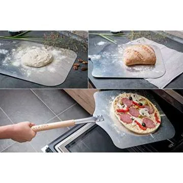 Large Pizza Peel 16 inch with 37 inch Detachable and Adjustable Handle The overall size Pizza Paddle is 14x16 Inch and 53 Inch long By Q's INN