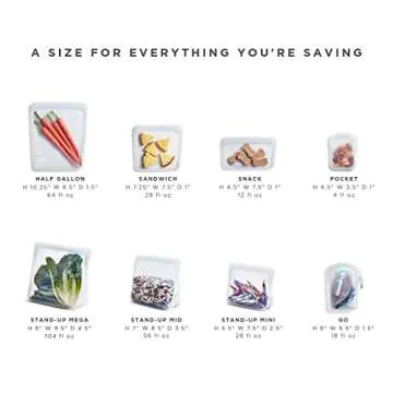 Stasher Silicone Reusable Storage Bag Bundle - Eco-Friendly Kitchen Storage