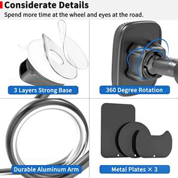 APPS2Car Magnetic Car Phone Holder for Safe Driving