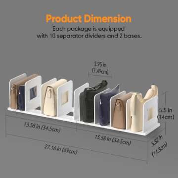 Moryimi Adjustable Closet Purse Organizer - Chic Storage Solution