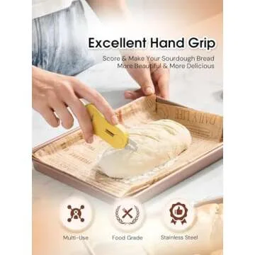 CLUEAPOP Bread Lame Sourdough Scoring Tool Extractable & Magnetic - Professional Dough Scoring Tool for Sourdough Bread Baking & Bread Making Tools - Scoring Patterns Booklet & 5 Razor Blades
