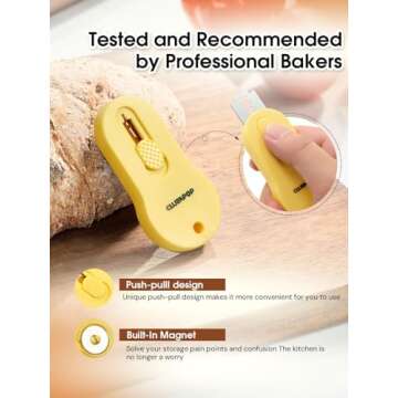 CLUEAPOP Bread Lame Sourdough Scoring Tool Extractable & Magnetic - Professional Dough Scoring Tool for Sourdough Bread Baking & Bread Making Tools - Scoring Patterns Booklet & 5 Razor Blades