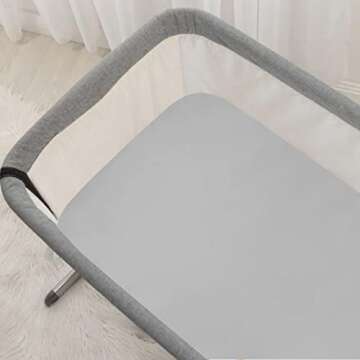 Cozysilk 100% Mulberry Silk Cradle Sheets Fitted 18x36x4 - Great for Baby Hair, Fits Most Bedside Sl...