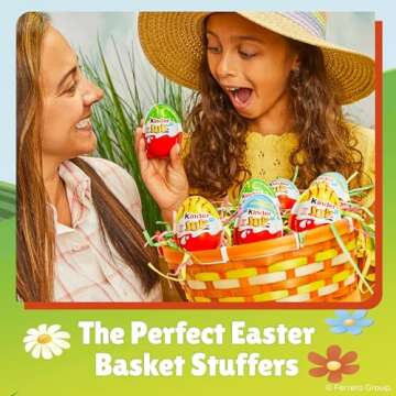 Kinder Joy, 15 Easter Eggs, Cream and Chocolatey Wafers With Spring Toy Inside, Great for Easter Egg...