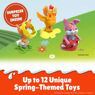 Kinder Joy, 15 Easter Eggs, Cream and Chocolatey Wafers With Spring Toy Inside, Great for Easter Egg Hunts, 0.7 oz Each