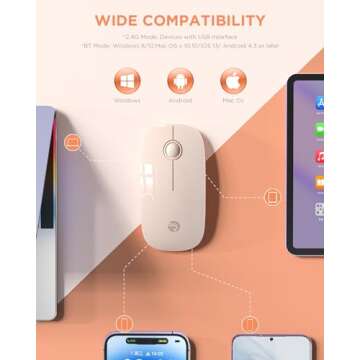 RAPIQUE Bluetooth Wireless Mouse - Slim Dual Mode Mice