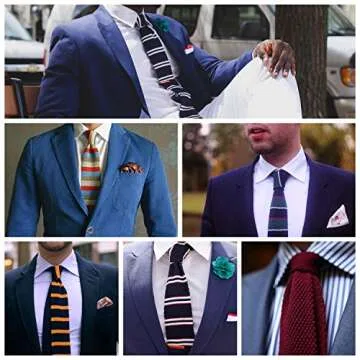 ZENXUS Men's Knit Skinny Ties, 3-Pack, Anti-Wrinkle, Machine Washable, 2.35" Wide, 58" Long, Solid, Stripe, Polka Dot, Classic Patterns, Set-05
