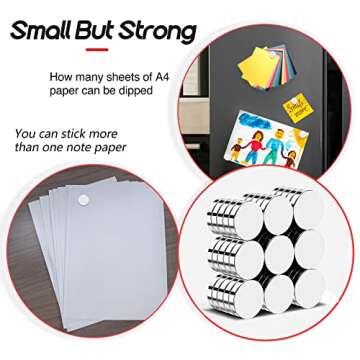 VSKIZ Refrigerator Magnets 50 Pcs, 10x3mm Tiny Round Disc Small Whiteboard Magnets for Crafts, DIY, Office, Dry Erase Board