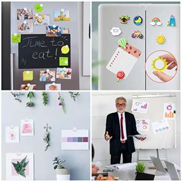 VSKIZ Refrigerator Magnets 50 Pcs, 10x3mm Tiny Round Disc Small Whiteboard Magnets for Crafts, DIY, Office, Dry Erase Board