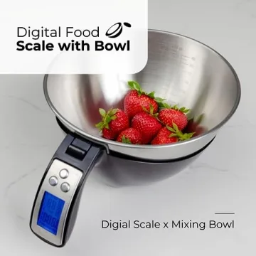 Fradel Digital Kitchen Food Scale with Mixing Bowl