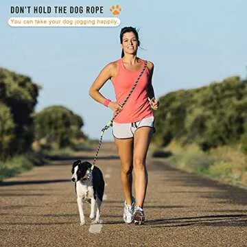 Hands Free Dog Leash 7.5ft Rope Crossbody Dog Leash Reflective for Large Medium Dogs Walking, Jogging and Running