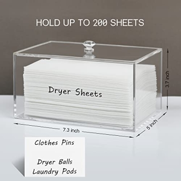 Acrylic Dryer Sheet Holder Stylish Laundry Organizer