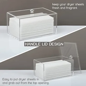 Acrylic Dryer Sheet Holder Stylish Laundry Organizer