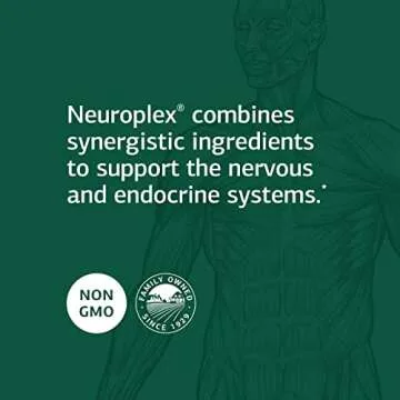 Standard Process Inc. Neuroplex - Whole Food Nervous System Supplements, Brain Health and Brain Support with Thiamin, Spanish Moss, Riboflavin, Calcium Lactate, Vitamin B6, Niacin - 90 Capsules
