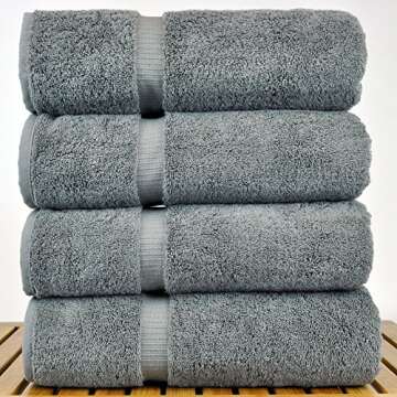 Luxury Hotel & Spa Turkish Cotton Bath Towels - Gray - Eco-Friendly & Soft