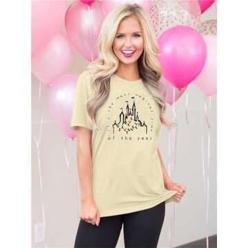 Merry Christmas Magical Women's Shirt with Lights