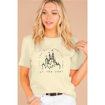 Merry Christmas Magical Women's Shirt with Lights