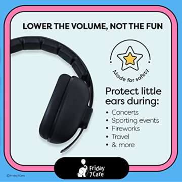 Friday 7Care Baby Headphones - Baby Ear Protection, Noise Cancelling Headphones with Adjustable Head...