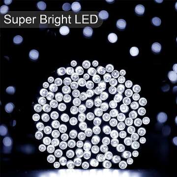 LALAPAO Solar String Lights 2 Pack, Outdoor Lights Total 400 LED 144FT Solar Christmas Lights, 8 Mod...