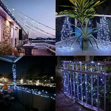 LALAPAO Solar String Lights 2 Pack, Outdoor Lights Total 400 LED 144FT Solar Christmas Lights, 8 Modes Solar Lights Oudoor Waterproof for Tree Patio Yard Garden Christmas Parties Decoration (White)