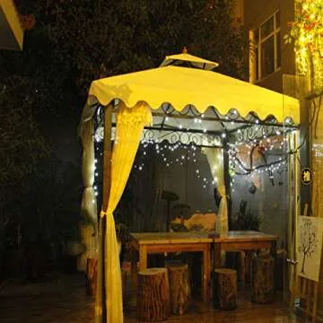 LALAPAO Solar String Lights 2 Pack, Outdoor Lights Total 400 LED 144FT Solar Christmas Lights, 8 Modes Solar Lights Oudoor Waterproof for Tree Patio Yard Garden Christmas Parties Decoration (White)