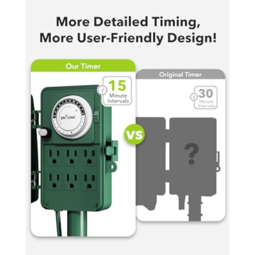 BN-LINK 6 Outlet Outdoor Timer for Effortless Lighting Control