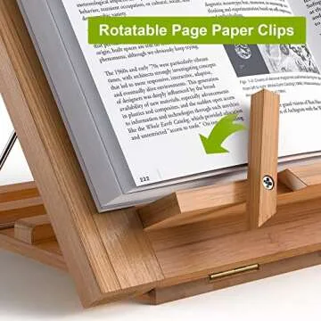 Adjustable Wooden Book Stand for All Readers and Chefs