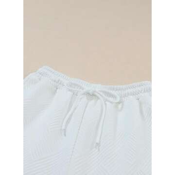 SHEWIN Two 2 Piece Outfits Sweat Suit Lounge Sets for Women Casual Long Sleeve Crewneck Pullover Sweatshirt Matching Loungewear Pants Loose Pajama Tracksuit Spring Outfit White XL