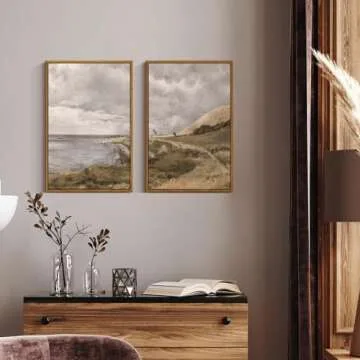 InSimSea Vintage Coastal Wall Art - Set of 2 Canvas Prints