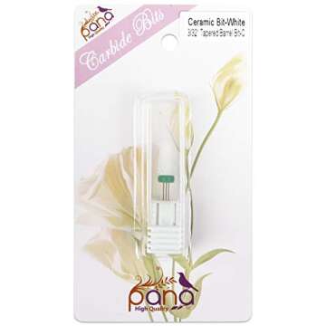 PANA Tapered Barrel Ceramic Bit 3/32" Shank Size - (Ceramic, Coarse Grit) - Fast remove Acrylic or Hard Gel Nail Drill Bit for Manicure Pedicure Salon Professional or Beginner