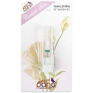 PANA Tapered Barrel Ceramic Bit 3/32" Shank Size - (Ceramic, Coarse Grit) - Fast remove Acrylic or Hard Gel Nail Drill Bit for Manicure Pedicure Salon Professional or Beginner