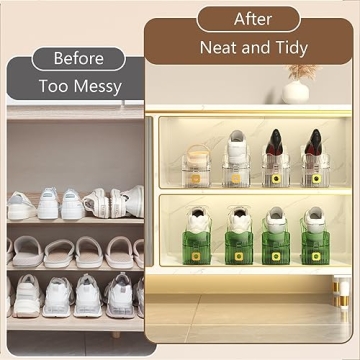 CiBiZi Clear Shoe Slots Organizers - Space Saving Shoe Rack