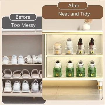 CiBiZi Clear Shoe Slots Organizers - Space Saving Shoe Rack