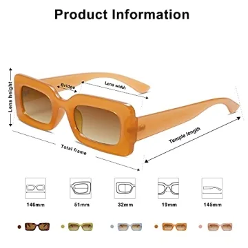 Stylish SOJOS Retro 90s Nude Rectangle Sunglasses for All