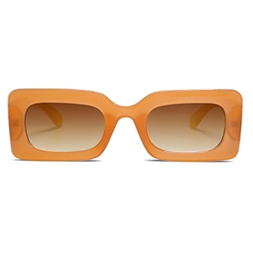 Stylish SOJOS Retro 90s Nude Rectangle Sunglasses for All