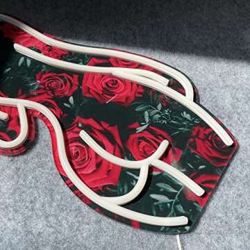 16.5x8.5 inch Lady Back Neon Sign Art Wall Lights for Beer Bar Club Bedroom Hotel Pub Cafe_Rose Wedding Birthday Party Gifts_Rose