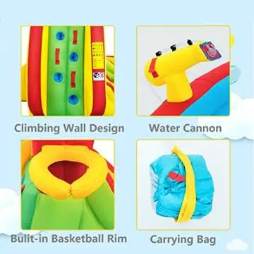 Costzon Inflatable Water Slide, 16x14FT Kids Mega Waterslides for Outdoor with Dual Slides&Climbing for Racing Fun, Large Splash Pool, Blow up Water Slides for Big Kids and Adults Backyard Party Gifts