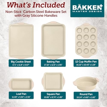 BAKKENMASTER 6-Piece Deluxe Nonstick Baking Pan Set