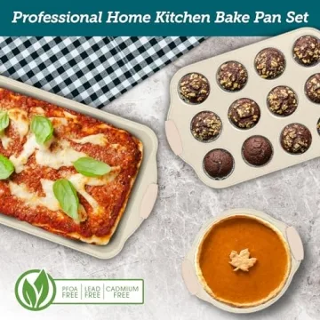 BAKKENMASTER 6-Piece Deluxe Nonstick Baking Pan Set