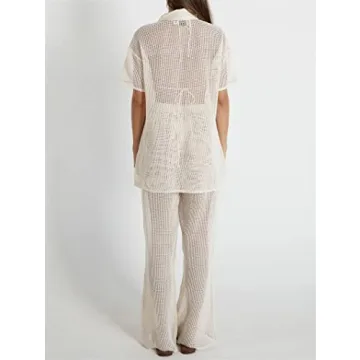 2 Piece Sexy Crochet Cover Up Set for Summer Outings