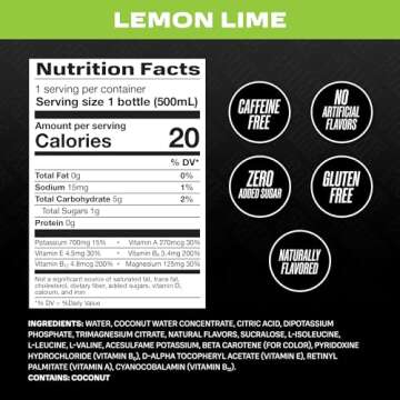 PRIME Hydration LEMON LIME | Sports Drinks | Electrolyte Enhanced for Ultimate Hydration | 250mg BCA...