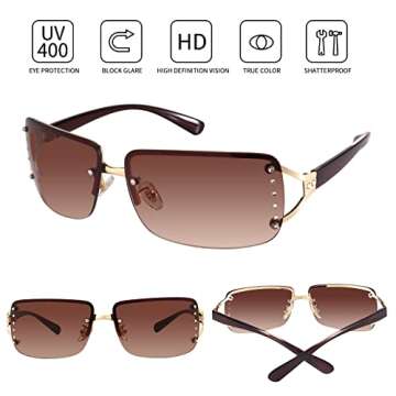 Dollger Rimless Y2K Sunglasses for Trendy Style
