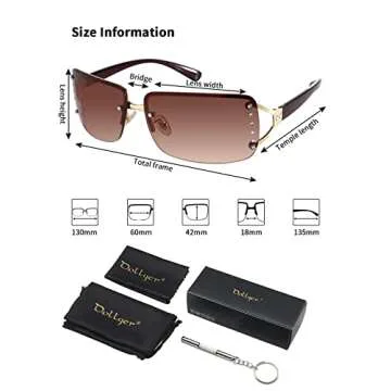 Dollger Rimless Y2K Sunglasses for Trendy Style