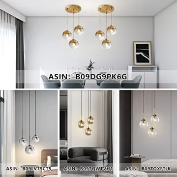 KCO Lighting Gold Cluster Pendant Light 3 Light Cluster Pendant Lighting Large Glass Pendant Lights Kitchen Island Bubble Globe Chandelier Mid Century Modern Hanging Light