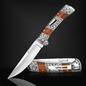 Elegant Folding Pocket Knife for Men with Back Lock