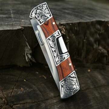 Elegant Folding Pocket Knife for Men with Back Lock